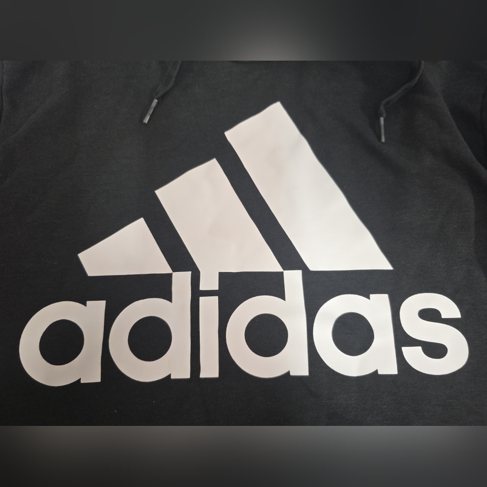Adidas Hoodie with White Logo Lightweight Size XL Hooded Sweatshirt
